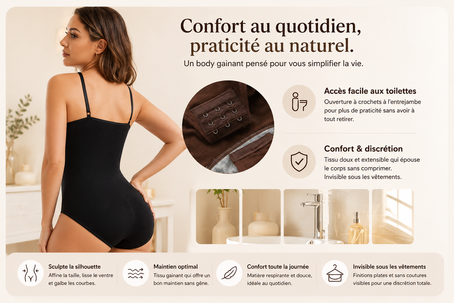 Body Sculptant Invisible Marron — SvelteShape miroir